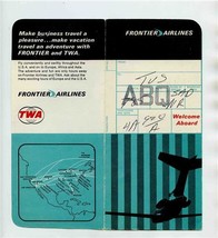 Frontier Airlines Ticket Jacket with Route Map Baggage Claim Ticket  - £14.12 GBP