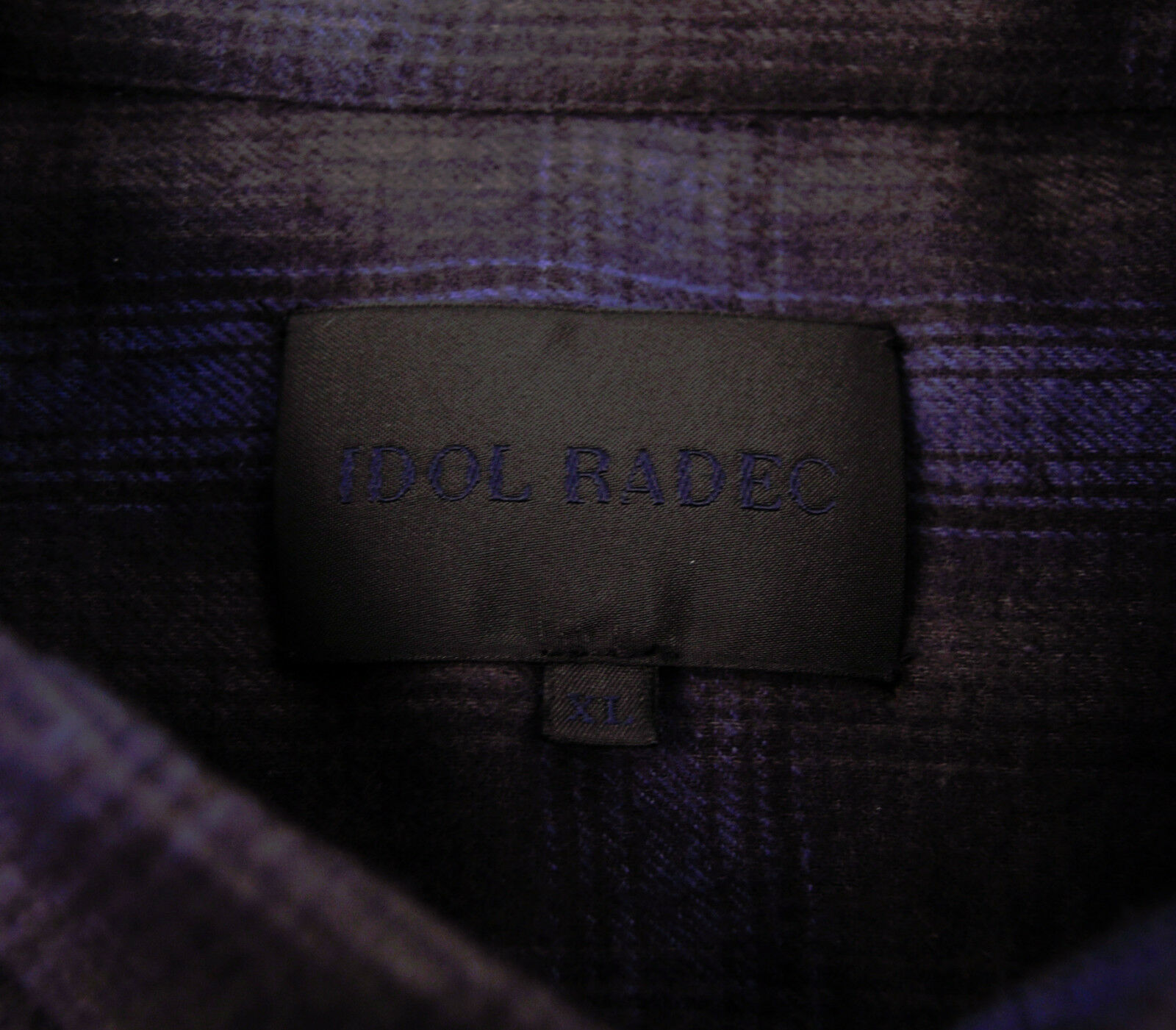 Idol Radec Blue Grey Plaid LS Button Flannel Shirt XL X-Large Item image 8