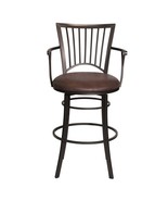 Bayview Dark Brown Swivel Barstool | Modern Counter &amp; Bar Height Seating - $6,438.59 MXN