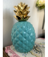 CERAMIC SEAFOAM GREEN/BLUE PINEAPPLE 9&quot; TALL, PRE-OWNED - €15,46 EUR