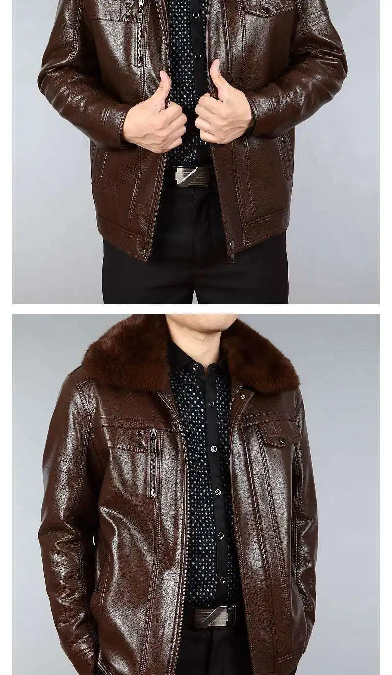 Unisex Winter new men&#39;s leather jacket collar Youngster leather Outwear ... - $75.00