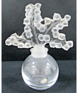 Lalique Signed Vintage Crystal Clairefontaine Perfume Bottle Lilies of V... - $226.71