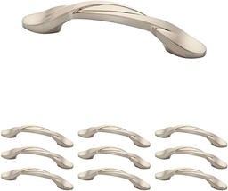 Brushed Nickel Curved Handle Pull Cabinet Handles And Drawer Pulls 25-Pack NEW - £38.36 GBP