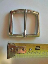 1-1/2&quot; Brass Belt Buckle With Chrome Polish Leather Belt Strap Crafting  - £5.15 GBP