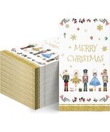 100Pcs Christmas Napkins Disposable, Nutcracker Paper white or gold - $35.09 CAD