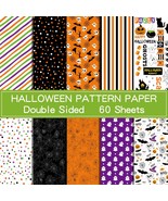 60 Sheets Halloween Pattern Paper Set 5.5 X 8.2 Inches Decorative Paper ... - £10.20 GBP