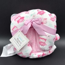 Le Bebe Favorite Owl Baby Blanket Set Pillow Pink - £31.41 GBP