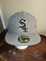 New Era 59Fifty Hat MLB Gray Chicago White Sox Basic Fitted Baseball Cap 7 1/4 - £15.02 GBP