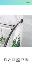 Curved Shower Curtain Rod 43-72 in Round Curved (Black) - £19.01 GBP