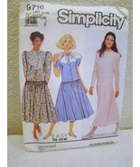 Simplicity Pattern #9716- Misses&#39; Petite Dress with Collar Variations - ... - £3.08 GBP