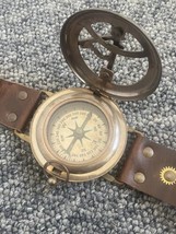 Nautical Vintage steampunk watch style Sundial compass/wrist sundial compass - £27.88 GBP