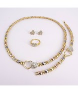 Hugs &amp; Kisses Xo Set Multi colors Necklace Bracelet Earrings Ring gold f... - $569.79 MXN