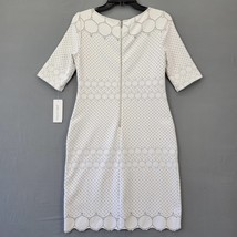 Julia Jordan Women Dress Size 4 White Midi Stretch Preppy Polka Dot Short Sleeve - £22.20 GBP
