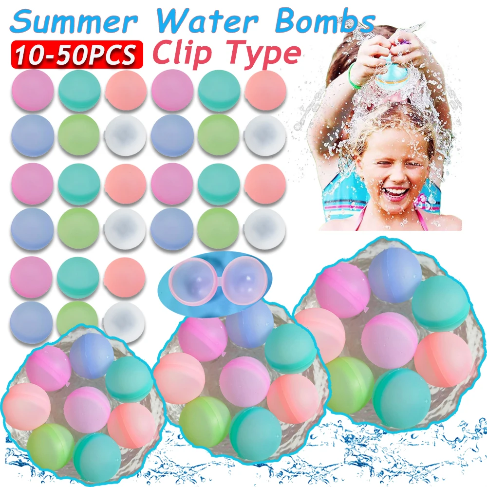 1-48PCS Reusable Water Balls Adult Kids Silicone Water Bomb Splash Balloo - £7.18 GBP+