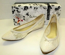 Women&#39;s Chinese Laundry CL Samantha Ballet Flat Lace Beige Shoes Size 8 Pointed - £24.86 GBP