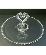 Imperial Candlewick Crystal Pastry Tray W/Heart Handle Romantic Regency ... - $23.36