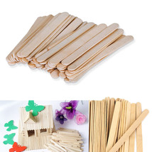100 pcs Natural Wood Popsicle Sticks Wooden Craft Sticks Wax 4-1/2&quot; x 3/... - £11.84 GBP