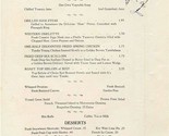 Red Carriage Dinner Menu 1950 Atlanta Georgia  - £14.01 GBP