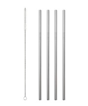 2 pcs Stainless Steel Straw Reusable Metal Drinking Straw With Cleaner Brush  - £6.34 GBP