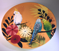Pier 1 Imports Tropical Floral Birds Parakeet Melamine 14.5&quot; Serving Platter-NEW - £25.94 GBP