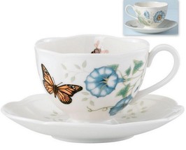 LENOX Butterfly Meadow Monarch Cup and Saucer Set, Porcelain - £17.40 GBP