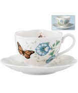 LENOX Butterfly Meadow Monarch Cup and Saucer Set, Porcelain - £17.45 GBP
