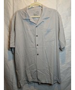 TOMMY BAHAMA Mens Hawaiian Shirt 100% Silk Short Sleeve Palm Trees Large... - £22.38 GBP
