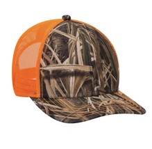 Otto Cap Mossy Oak Orange Blaze Camouflage 6 Panel Trucker Low Profile MO409 - £10.43 GBP