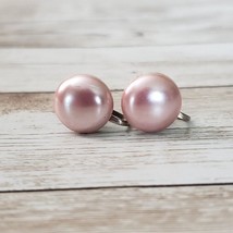 Vintage Screw On Earrings - Pink Circle 5/8&quot; - £7.12 GBP