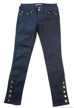 YOUNIQUE JEANS 5 BLUE SNAP ON BOTTOM LEGS RAMIE BLEND POCKETS  - £15.45 GBP