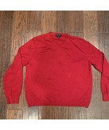 Banana Republic Mens Pullover Sweater Red V Neck Ribbed Long Sleeve L Si... - $24.99 CAD