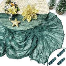 Booque Valley 3 Pack Green Cheesecloth Christmas Table Runner 35x120in Boho - $97.36 MXN Booque Valley 3 Pack Green Cheesecloth Christmas Table Runner 35x120in Boho - $97.36 MXN