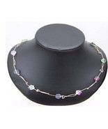 Wn1 14kt gf necklace with fluorite carved flowers  - $101.41 CAD