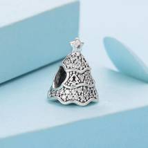 925 Sterling Silver Twinkling Christmas Tree Charm Bead For European Bracelets - £11.98 GBP