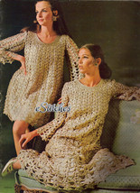 1960s Fun Flirty Mini or Maxi Lacy Dress - Crochet pattern (PDF 6853) - £3.01 GBP