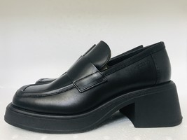 Vagabond Dorah Black Leather Chunky Heeled Loafers Shoes EU38 US8, EU39 US9 - £87.40 GBP