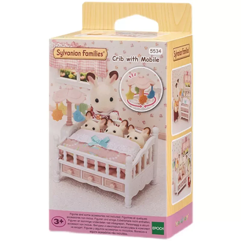 Sylvanian Families Dollhouse Playset Furniture Crib with Mobile Accessories Toy - £23.90 GBP