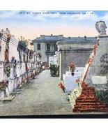 Old St. Louis Cemetery Postcard Linen Vintage New Orleans Louisiana USA - £12.63 GBP