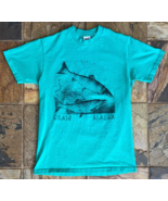 Vtg CRAIG ALASKA T Shirt-Fish-L-Single Stitch-Turquoise-Anvil - $64.00 CAD