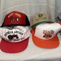 VTG Tractor Farming Farmer Themed Snap Back Trucker Hats Lot Of 4 John D... - $36.91