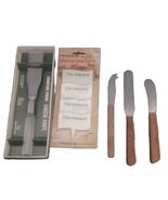 Charcuterie Cheese Lovers Lot 4 Knives &amp; Markers Stainless Wood/Lucite H... - $25.00