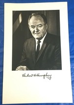 Senator Hubert Humphrey Facsimile Signed Card Stock Paper Photo Black Wh... - $5.99