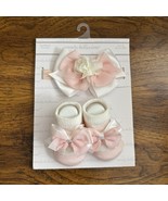 Wendy Bellissimo Headband And Socks 0-6 months Pink White Newborn Baby B... - $266.55 MXN
