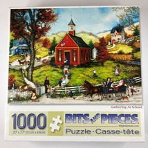 Bits and Pieces Puzzle &quot;Gathering At School&quot; 1000 Pieces - £11.80 GBP