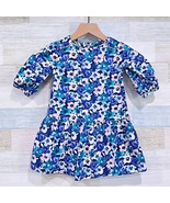 Gymboree Floral Corduroy Dress Blue Pink Long Sleeve Cotton Toddler Girl 3T - $14.84