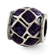 Silver Reflections Purple Enamel w/Sparkles Bead QRS2815 - $29.28