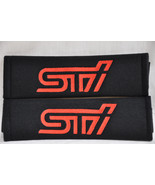 2 pieces (1 PAIR) STI Embroidery Seat Belt Cover Shoulder Pads (Red on B... - £13.36 GBP