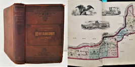 1877 Antique Rock Island County Il History W Map Indians Genealogy Civil War - £138.52 GBP