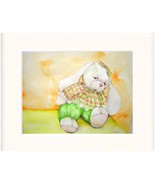 White Toy Rabbit Watercolor/color Pencil - Prints  - $35.00