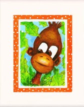 Monkey Hiding in Bush Acrylic on Canvas Board - Pri - £28.13 GBP